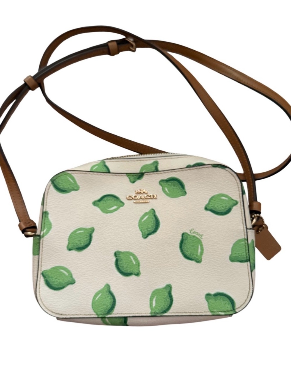 Coach lime print crossbody bag purse with hangtag